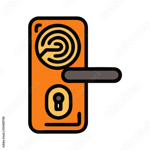 Fingerprint door lock icon featuring a secure lock mechanism with biometric technology - Smart Thermostat