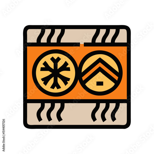 Heating and cooling symbol icon featuring a dual control interface for temperature regulation - Smart Thermostat - 2