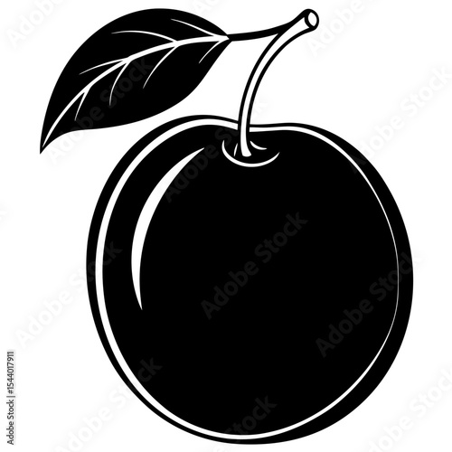 Minimal Black Plum Illustration