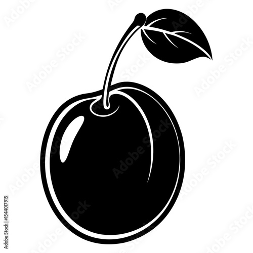 Minimal Black Plum Illustration