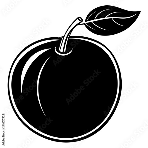 Minimal Black Plum Illustration