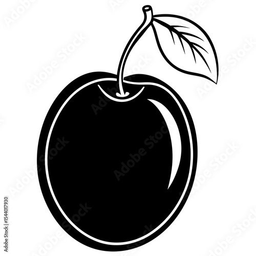 Minimal Black Plum Illustration