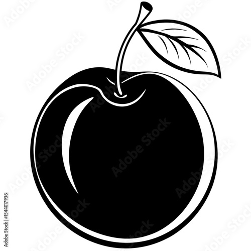 Minimal Black Plum Illustration