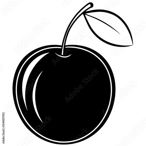 Minimal Black Plum Illustration