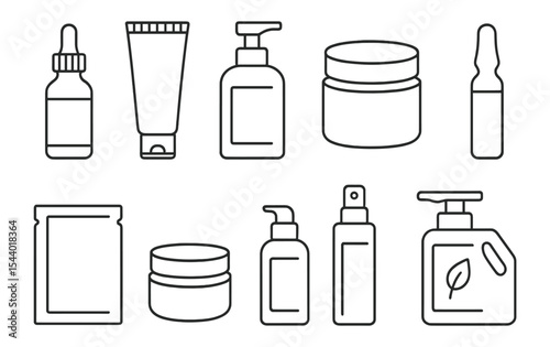 Beauty, skincare line icon set. cosmetic, personal care icons outline collection