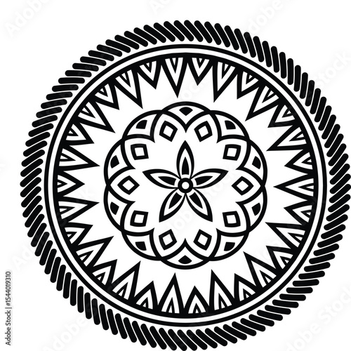 Premium Luxurious Black Mandala Design | Royal White Background Art