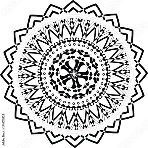 Premium Luxurious Black Mandala Design | Royal White Background Art