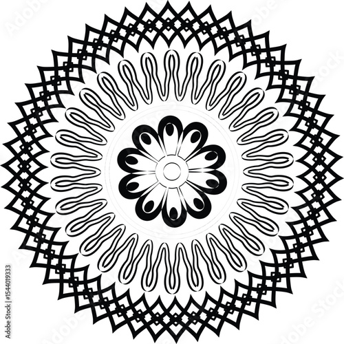 Premium Luxurious Black Mandala Design | Royal White Background Art