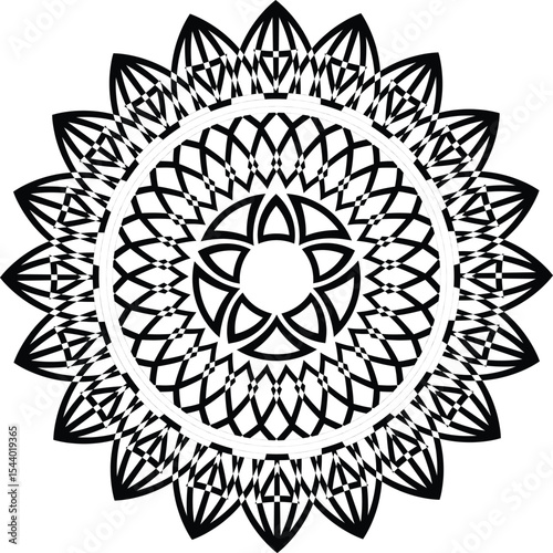 Premium Luxurious Black Mandala Design | Royal White Background Art