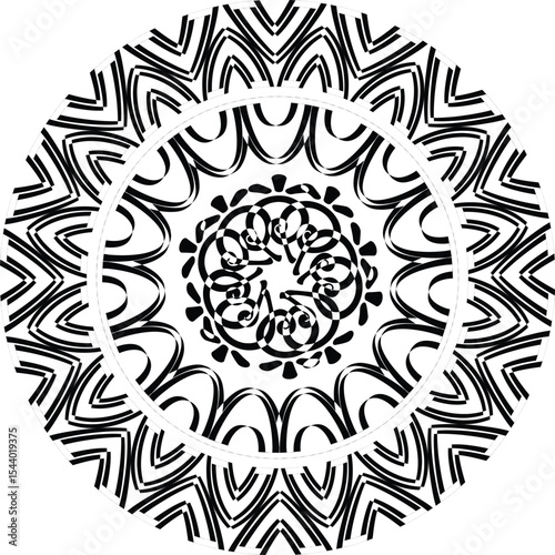 Premium Luxurious Black Mandala Design | Royal White Background Art