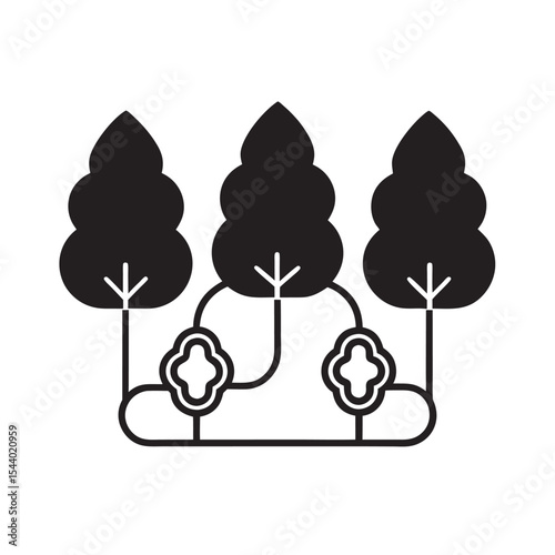 Entangled Forest Sentience Silhouette Vector
