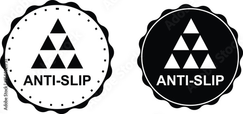 Anti slip icon set in black color. Anti slip texture symbol. slip prevention