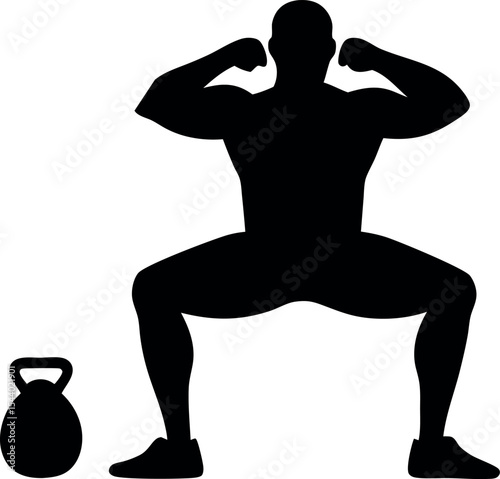 Crossfit poses silhouette vector on white background 