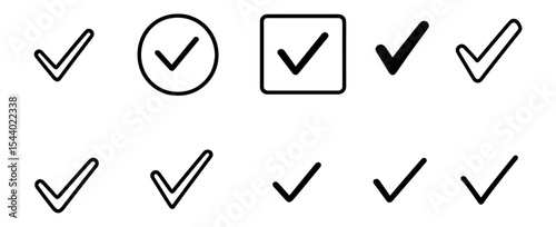 Free Download Checkmark, approval icon set. verification, confirmation icons in outline style - GFXLoad