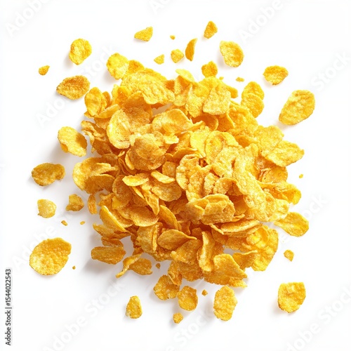 A heap of crunchy corn flakes, inviting and ready to be enjoyed as part of a balanced breakfast photo