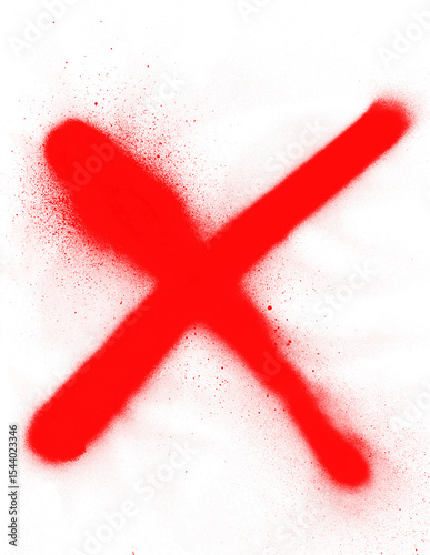 Red Spray Paint brush X cross Mark PNG - Grunge Cross Symbol, Urban Graffiti Element, Distressed Cancellation, or Abstract Graphic