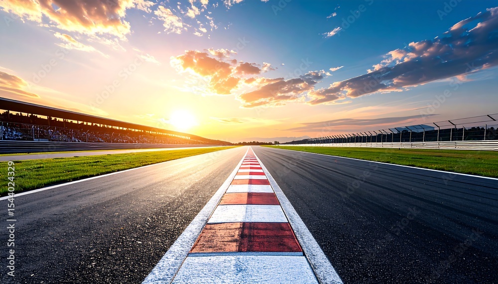 Naklejka premium Sunset Racetrack Finish Line.