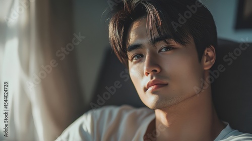 Young Man Portrait in Soft Light: Lifestyle Photography with Emotional Depth