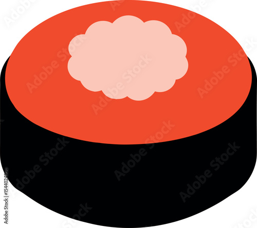 Stylized Sushi Roll with Roe Icon