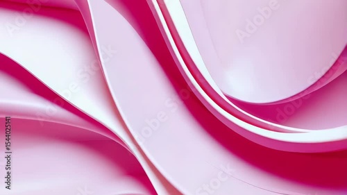 Elegant pink flowing shapes creating an abstract design with light and shadow creating a sense of movement and gentle curves for backgrounds