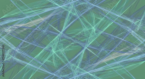 Abstract fractal background with blue and green lines