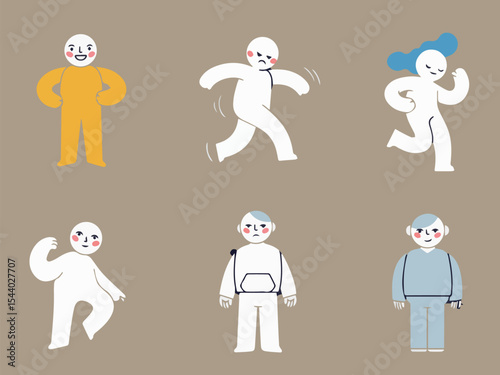 Mood Characters: A creative illustration captures the spectrum of human emotions through endearing cartoon figures.