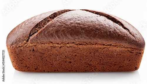 a loaf of pumpernickel bread isolated on white background