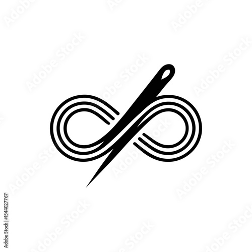 Infinity thread needle sewing logo