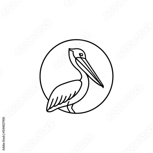 Line art pelican logo