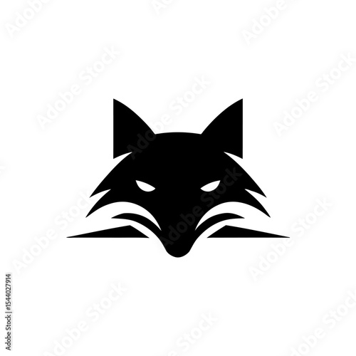 Stylized fox head logo design