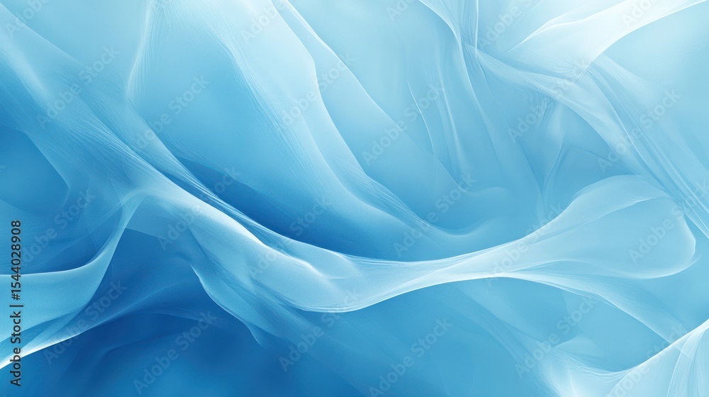 Obraz premium Abstract Blue Waves: A Serene Digital Art