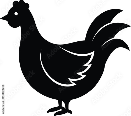 Silhouette simple hen vector illustration