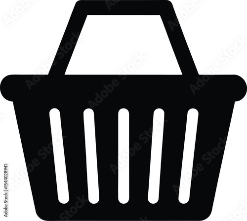 Shopping basket silhouette vector illustration