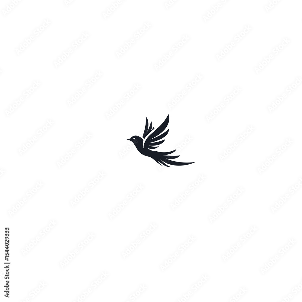 Obraz premium Flying bird logo icon flat vector design