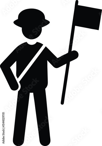 Tour guide silhouette vector illustration