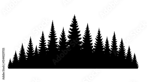 Forest Silhouette on Transparent Background PNG (Woods, Timber, Wilderness, Canopy, Grove)