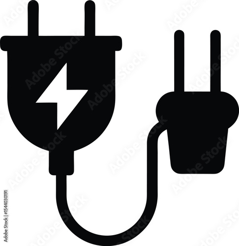 Electric plug silhouette vector illustration
