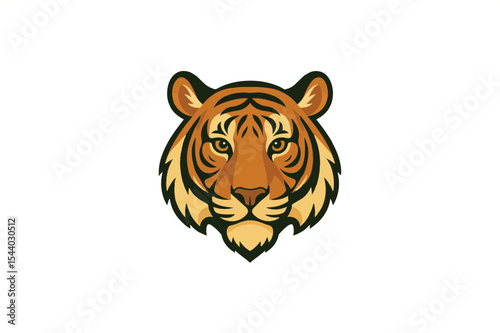 Tiger head Color vector on white background.01