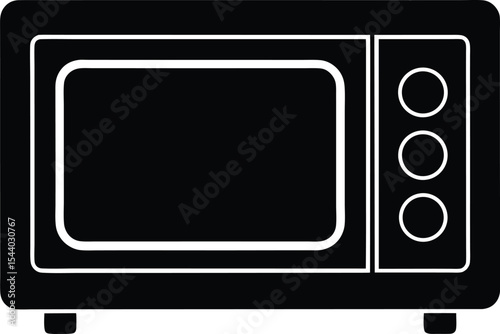 Microwave oven silhouette vector illustration