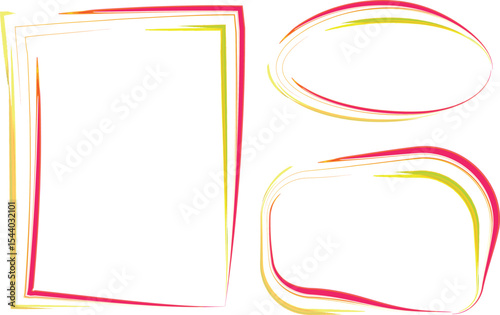 yellow red colorful abstract line pattern frames shapes collection