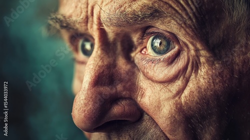 Elderly Portrait: Detailed Skin Texture & Expressive Eyes in High-Resolution Art Photography