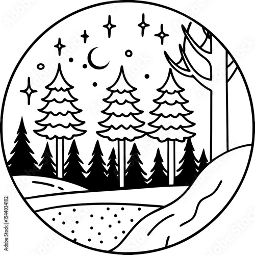 Forest Whispers Vector on White