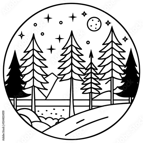 Forest Whispers Vector on White