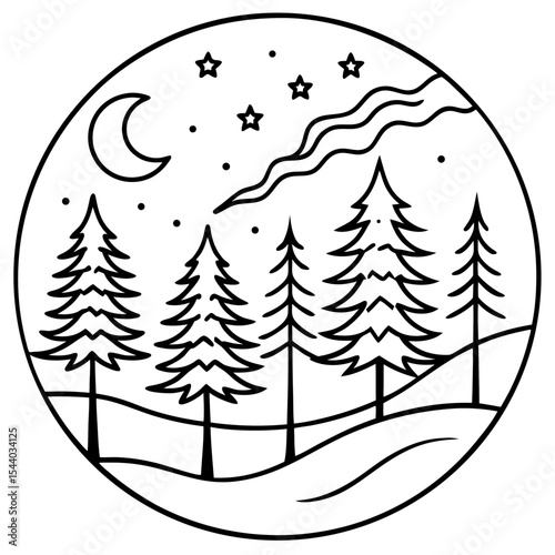Forest Whispers Vector on White