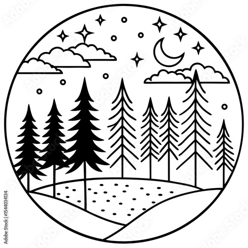 Forest Whispers Vector on White