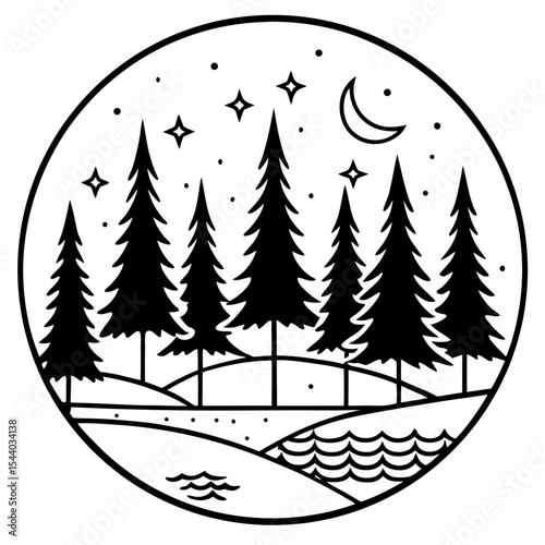 Forest Whispers Vector on White