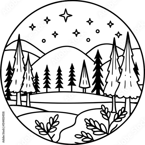 Forest Whispers Vector on White