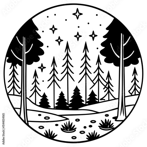 Forest Whispers Vector on White