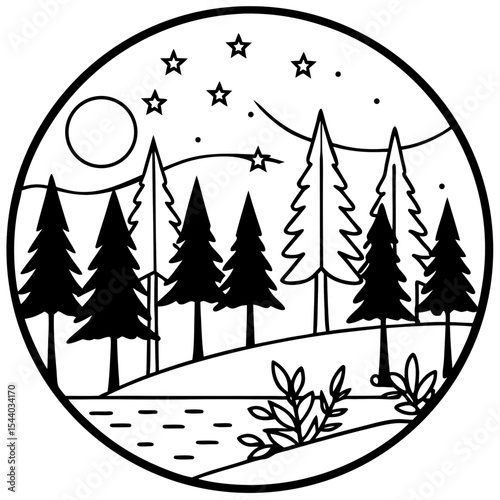 Forest Whispers Vector on White