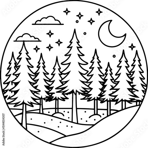 Forest Whispers Vector on White